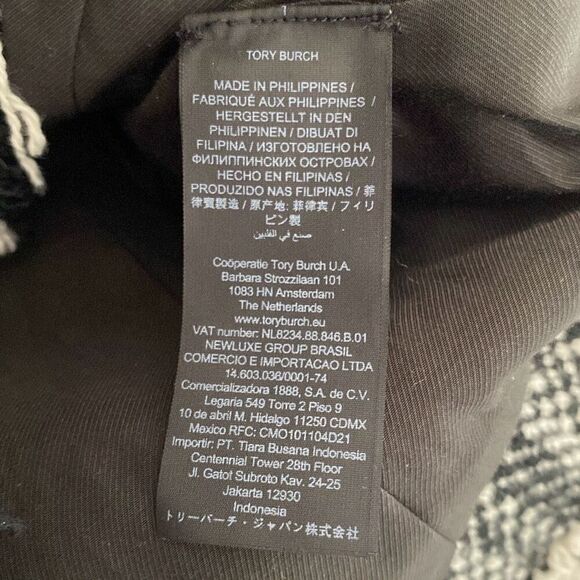 NWT Tory Burch Sammy Herringbone Tweed Raw Edge Double Breast Jacket Sz 8 - Picture 11 of 13